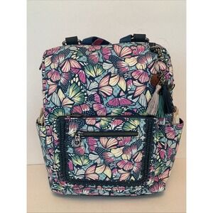 NWT Sakroots Loyola Backpack Butterfly Print In Bloom By Danielle Foye 15"